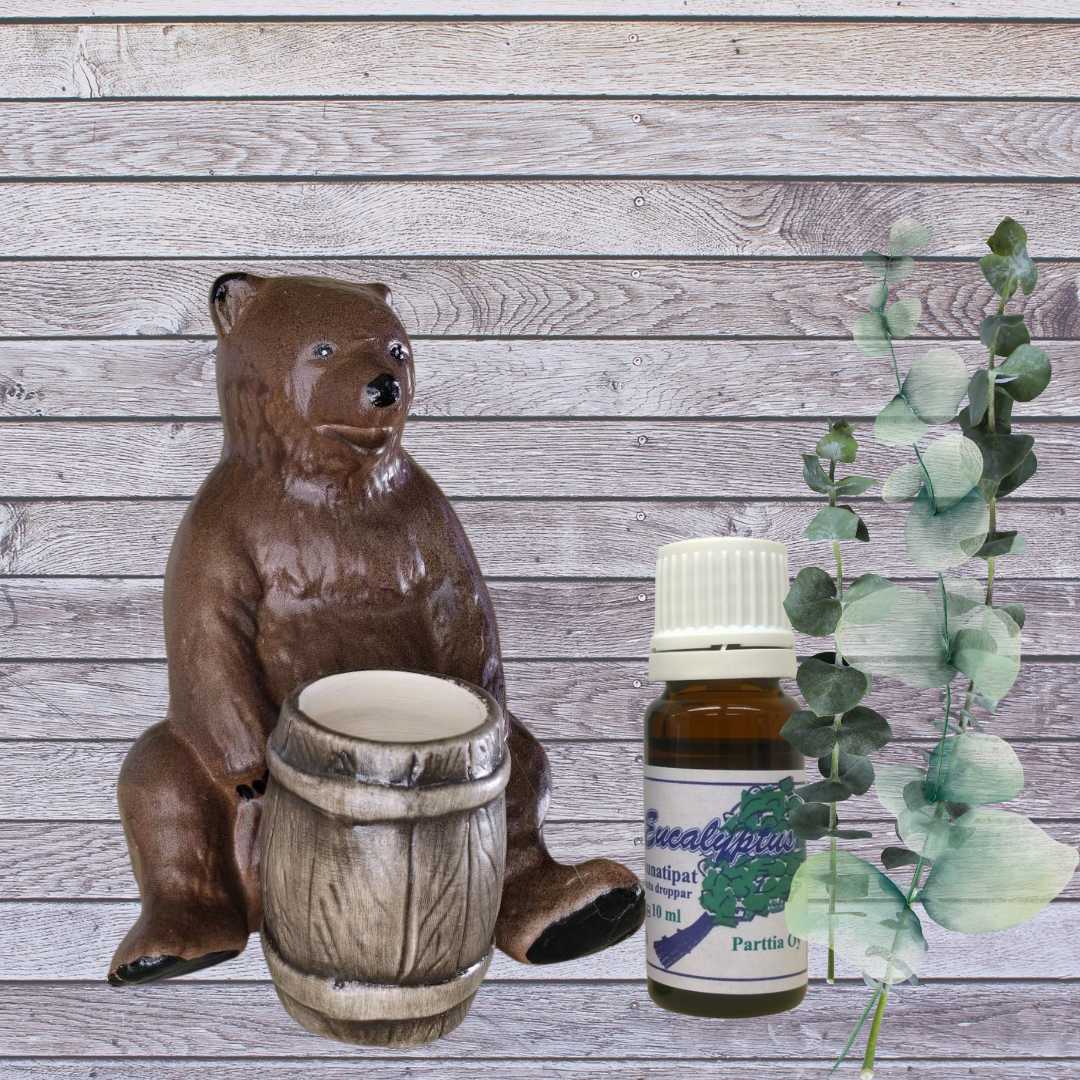 saunakarhu ja eucalyptus saunatuoksu