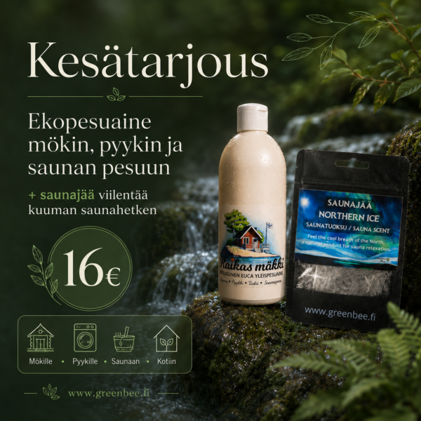 Kesätarjous Mökki ekopesuaine ja saunajää